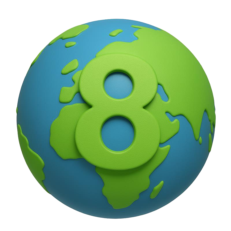 8 World Globe — Planning in 8 Tokens